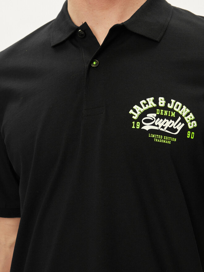 Jack&Jones Jack&Jones Поло Logo 12246692 Чорний Standard Fit
