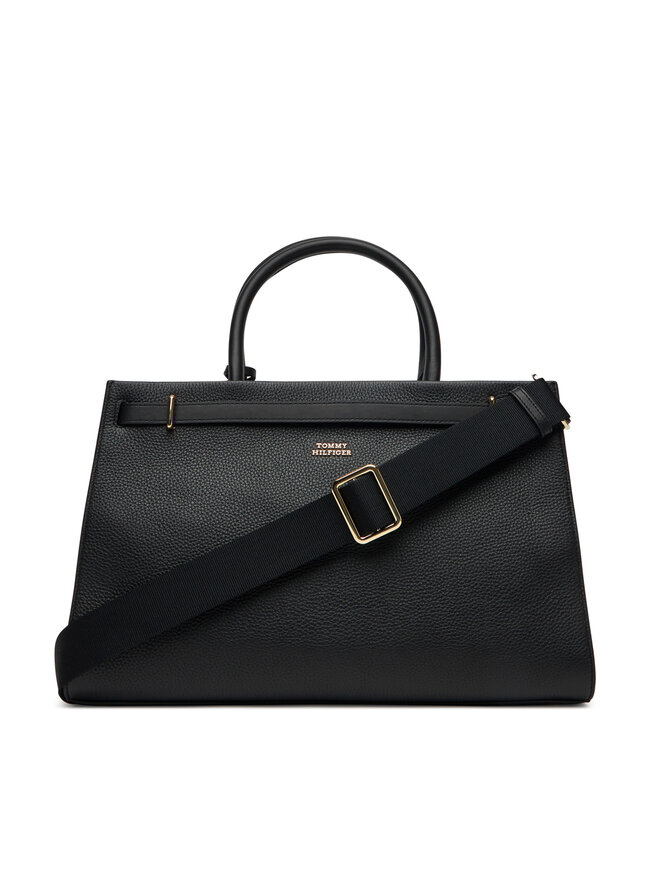 Tommy Hilfiger Bolso Tommy Hilfiger American Icon Tote Leather AW0AW17185 Negro