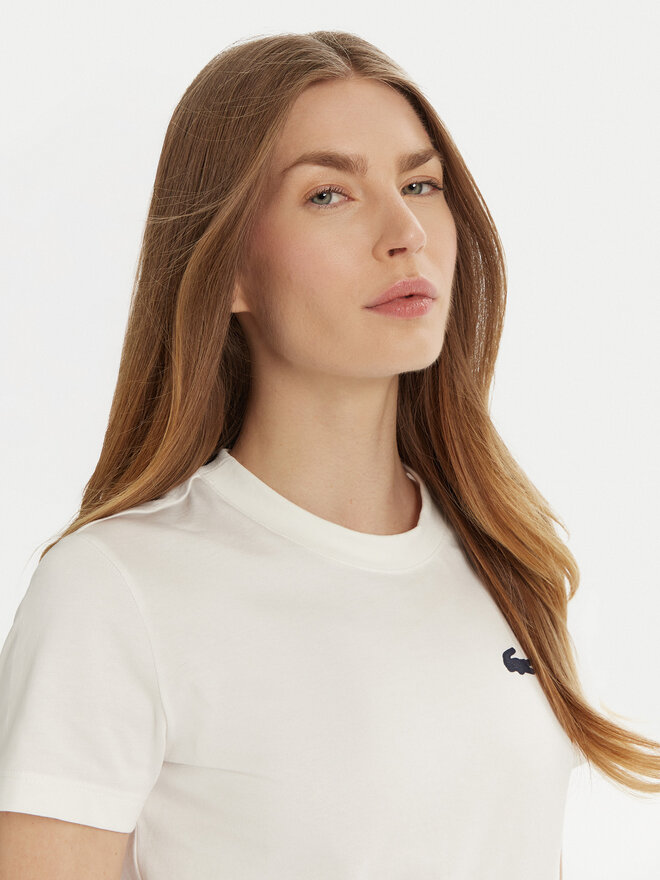 Lacoste Lacoste Marškinėliai TF9246 Balta Slim Fit