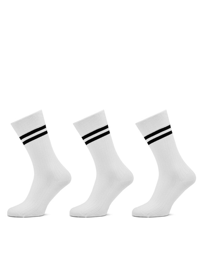 Pepe Jeans 3 pares de calcetines altos unisex Pepe Jeans Rib Cr 3P PMU30024 Blanco