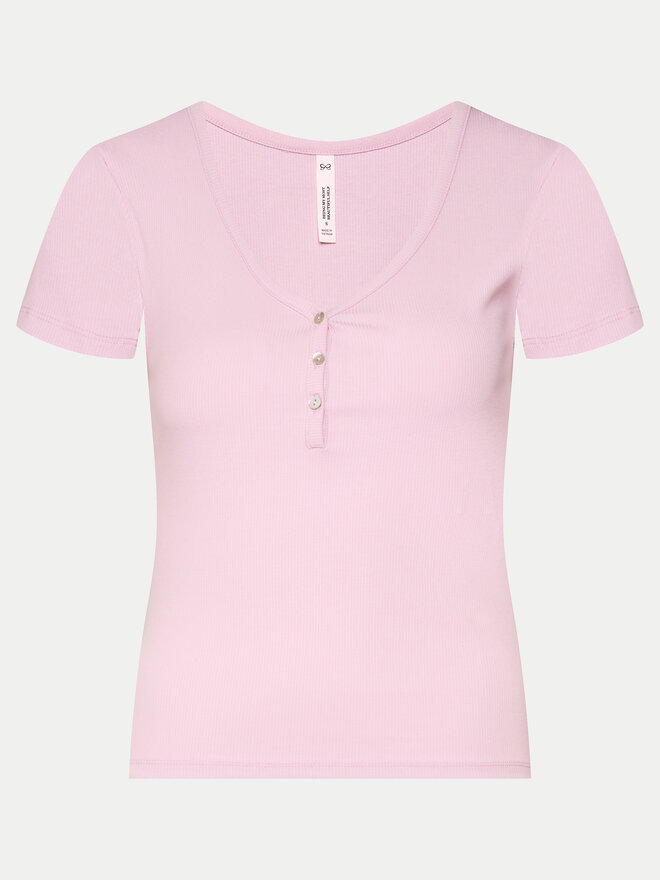 Hunkemöller Hunkemöller Pyjama-T-Shirt Gathering 205129 Rosa Regular Fit
