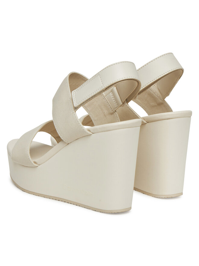 Calvin Klein Jeans Sandały Calvin Klein Jeans Wedge Sandal Webbing In YW0YW01790 Szary