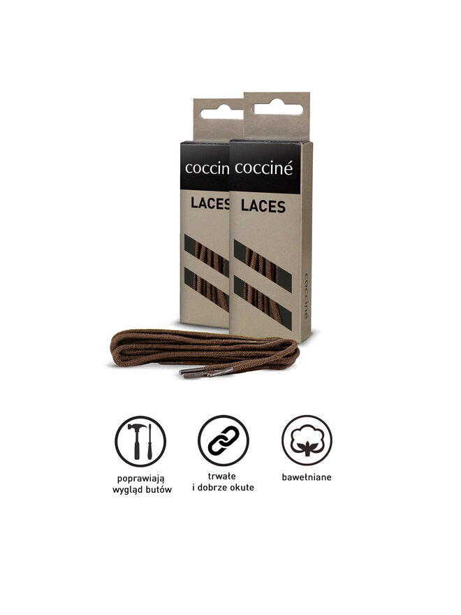 Coccine Κορδόνια παπουτσιών Coccine SZNUROWADŁA 90 cm F3 BAWEŁNIANE v.AZ Καφέ
