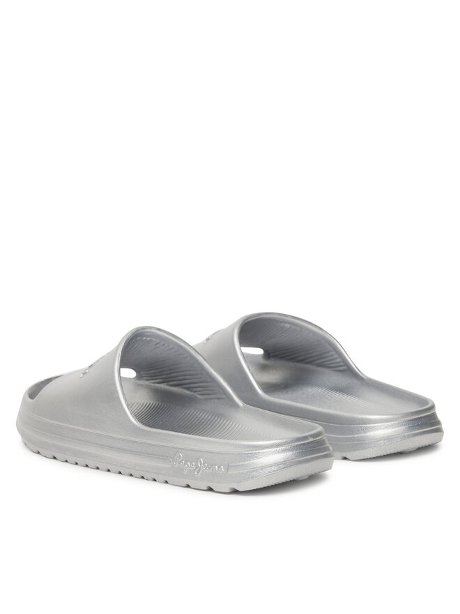 Pepe Jeans Шльопанці Pepe Jeans Beach Slidemet PLS70165 Срібний