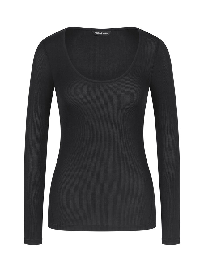 Triumph Triumph Pyjama-Bluse Bauty Layers 10225060 Schwarz Slim Fit