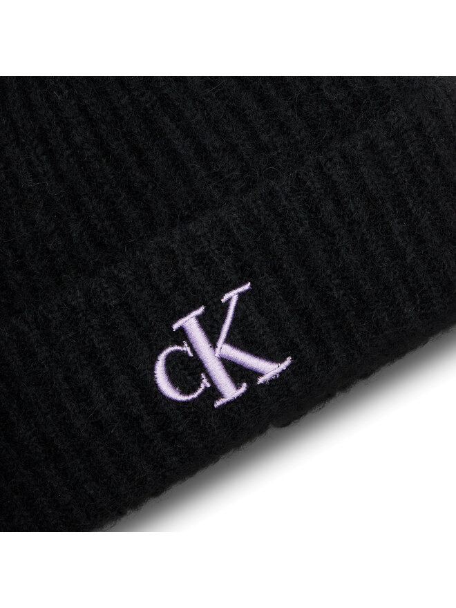 Calvin Klein Jeans Czapka Calvin Klein Jeans Thick Embroidery Beanie K60K612321 Czarny