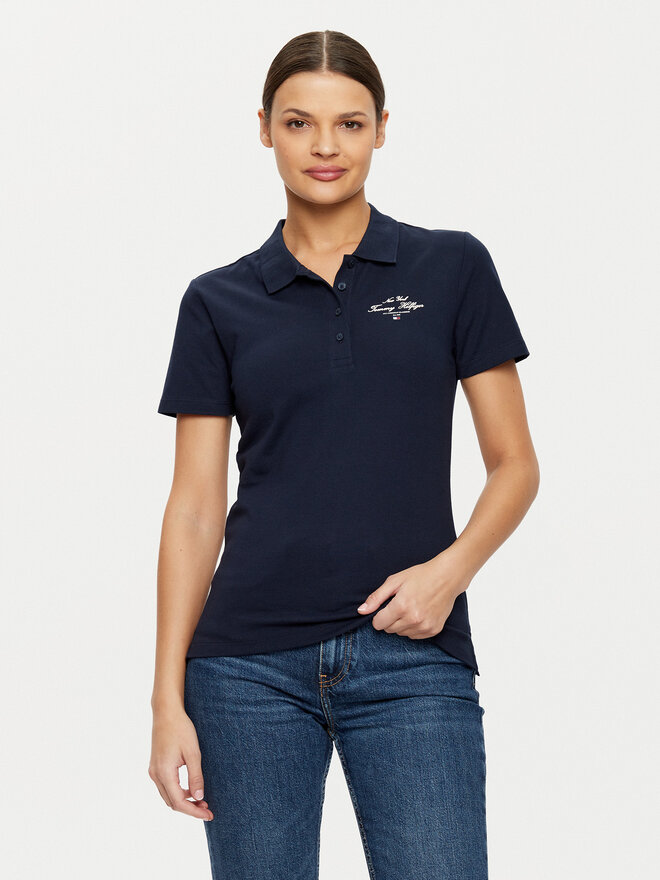 Tommy Hilfiger Tommy Hilfiger Polo marškinėliai WW0WW43930 Tamsiai mėlyna Slim Fit
