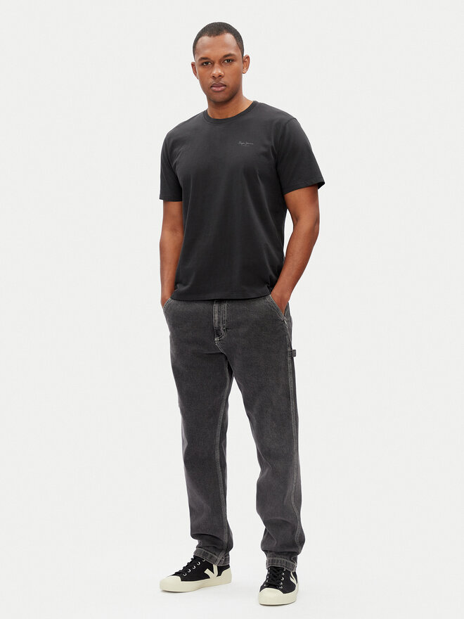 Pepe Jeans Pepe Jeans Marškinėliai Jacko PM508664 Juoda Regular Fit