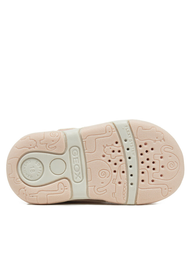 Geox Bébé Fille B Sandal Tapuz Girl Premiers Pas, White/Silver, 20