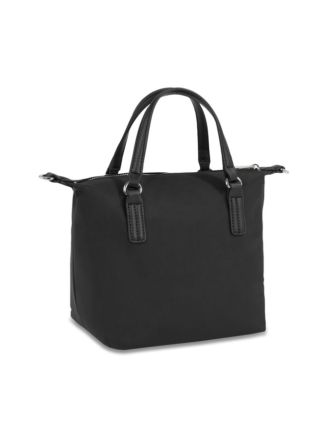 Tommy Hilfiger Handtasche Tommy Hilfiger Poppy Th Small Tote AW0AW15640 Schwarz
