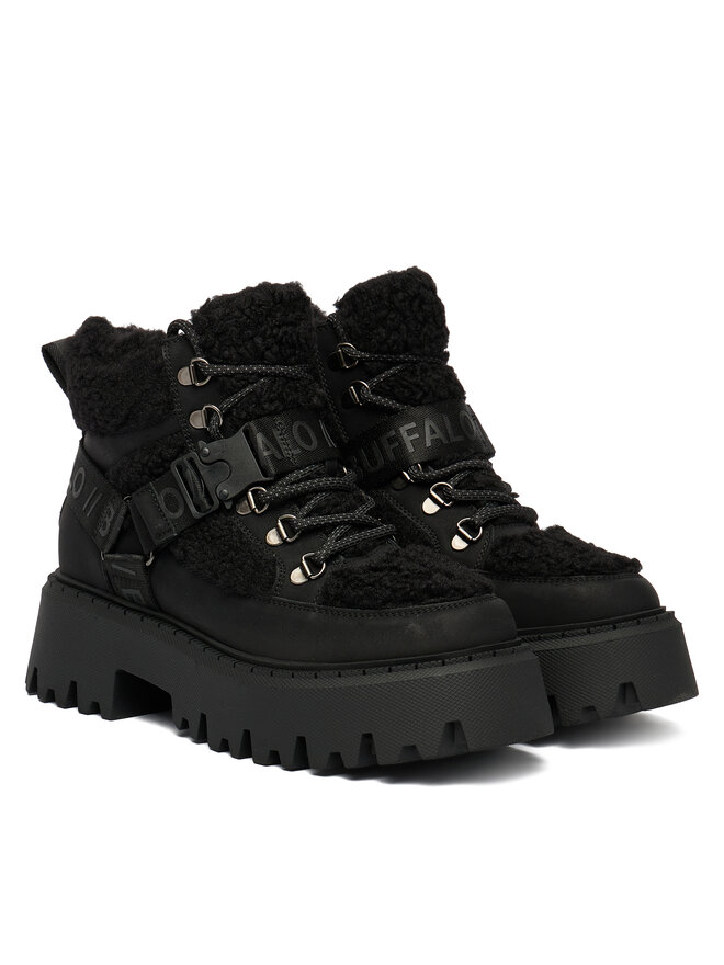 Buffalo Schnürschuhe Buffalo Aspen Com Mid Warm 1622593 Schwarz