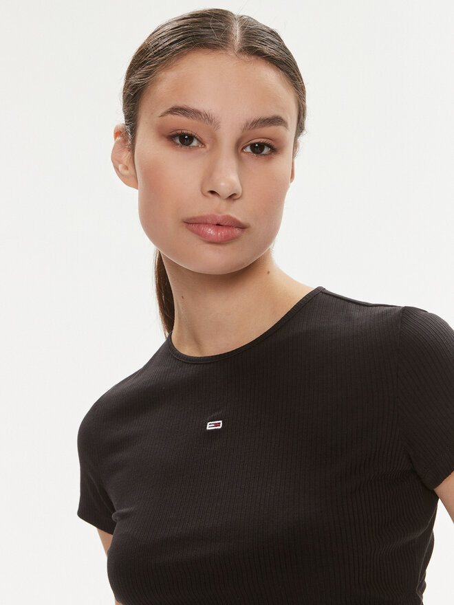 Tommy Jeans Tommy Jeans Marškinėliai DW0DW17902 Juoda Slim Fit
