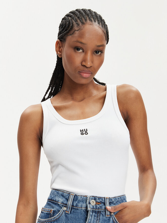HUGO Hugo Top Datamia 50514489 Weiß Slim Fit