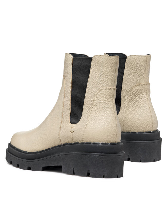 Geox Kotníková obuv s elastickým prvkem Geox D Felleny D46XEC 046NH C6182 Écru
