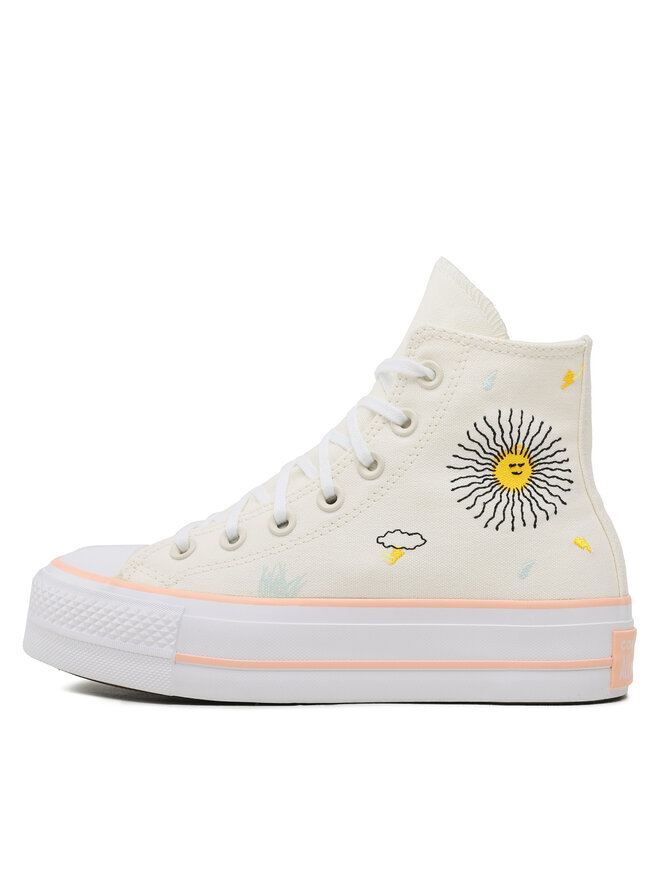 Converse Plátěnky Converse Chuck Taylor All Star Lift Hi A03516C Écru