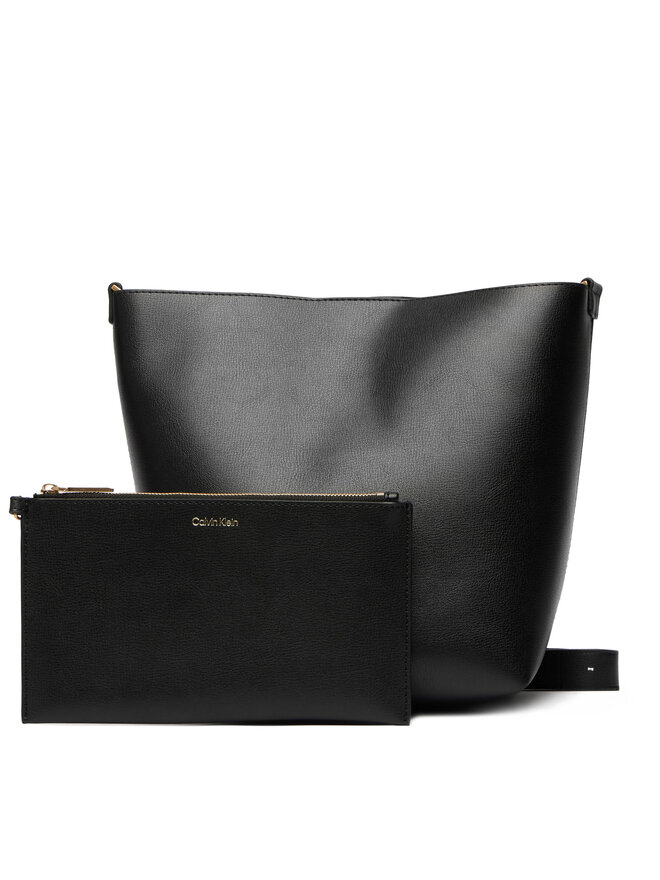 Calvin Klein Handtasche Calvin Klein Foil Logo Medium LV04F3736G Schwarz