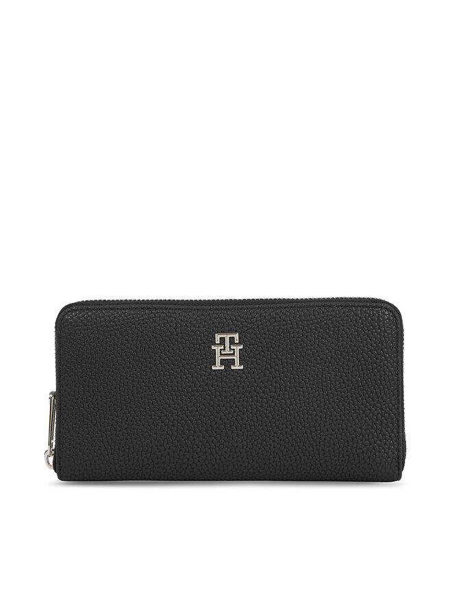 Tommy Hilfiger Великий жіночий гаманець Tommy Hilfiger Th Emblem Large Za AW0AW15181 Чорний