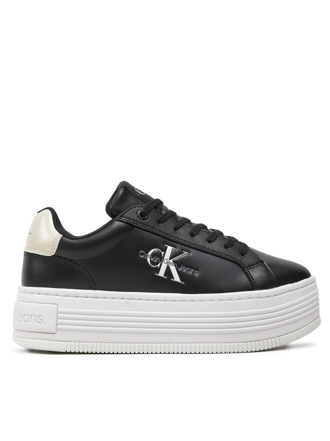 Calvin Klein Jeans Sneakersy Calvin Klein Jeans Bold Platf Low Lace Lth Ml Mtl YW0YW01516 Černá