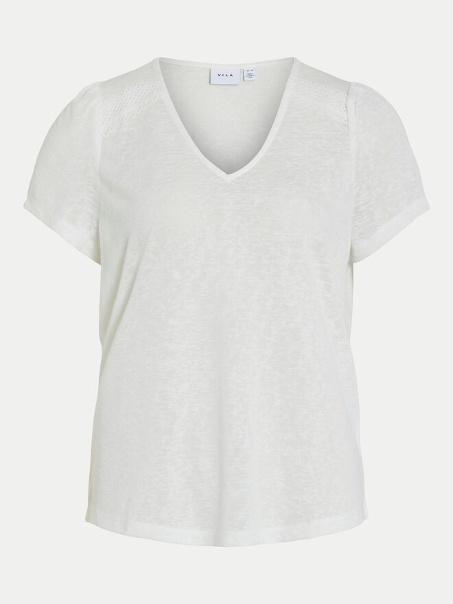 Vila Vila Póló Amer 14093441 Fehér Regular Fit