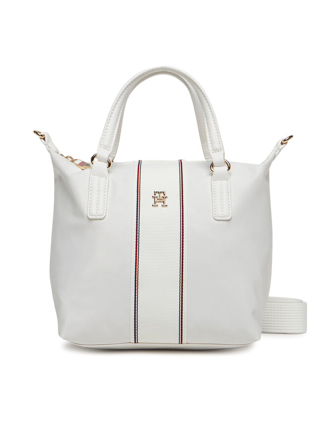 Tommy Hilfiger Torebka Tommy Hilfiger Poppy Small Tote Corp AW0AW17204 Écru