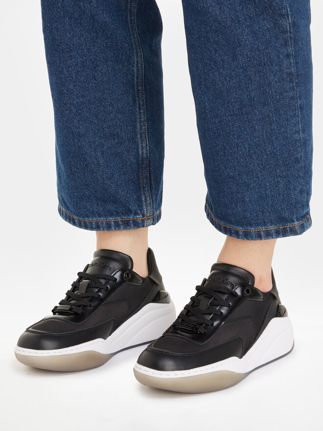 Wedge lace up sneakers top