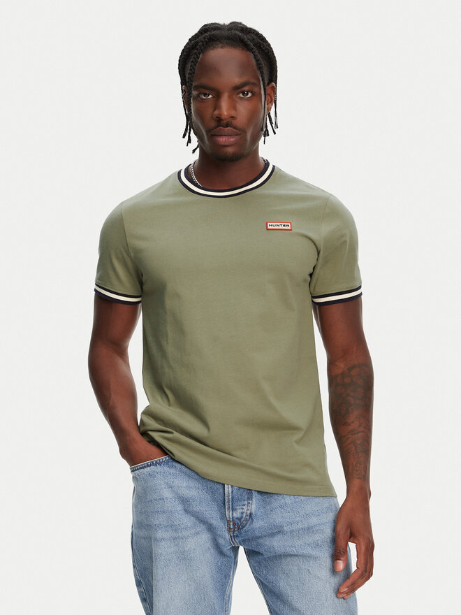 Hunter Hunter Majica Eigg Ringer HARM0032251 Khaki Regular Fit