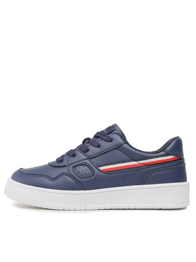 Tommy Hilfiger Сникърси Tommy Hilfiger Stripes Low Cut Lace-Up Sneaker T3X9-32848-1355 S Тъмносин
