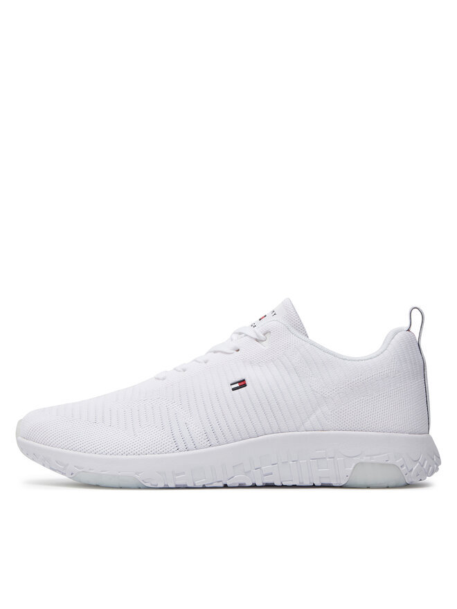 Tommy Hilfiger Snīkeri Tommy Hilfiger Corporate Knit Rib Runner FM0FM02838 Balts