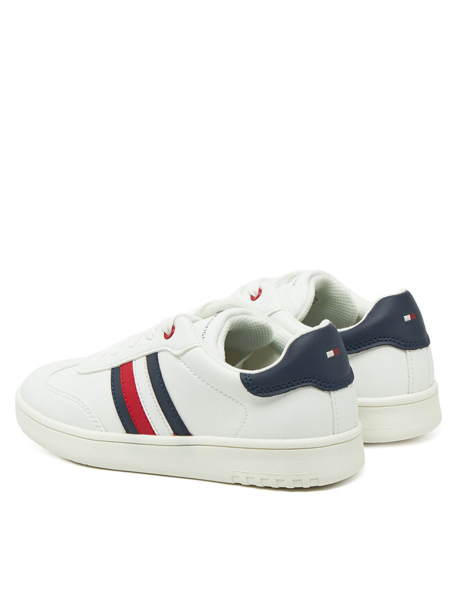 Tommy Hilfiger Sneakersy Tommy Hilfiger Stripe Low Cut Lace-Up Sneaker T3X9-33850-1355 S Biały