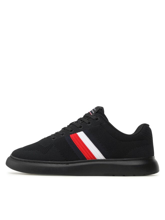 Tommy Hilfiger Sneakers Tommy Hilfiger Lightweight Cupsole Knit Stripes FM0FM04587 Schwarz