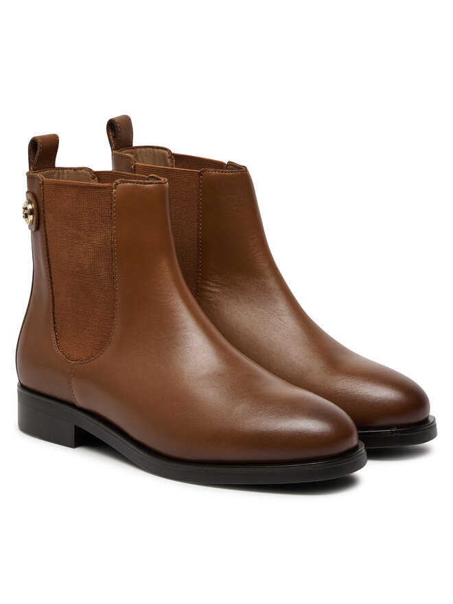 Tommy Hilfiger Челсі Tommy Hilfiger Th Stud Leather Low Chelsea FW0FW08184 Коричневий