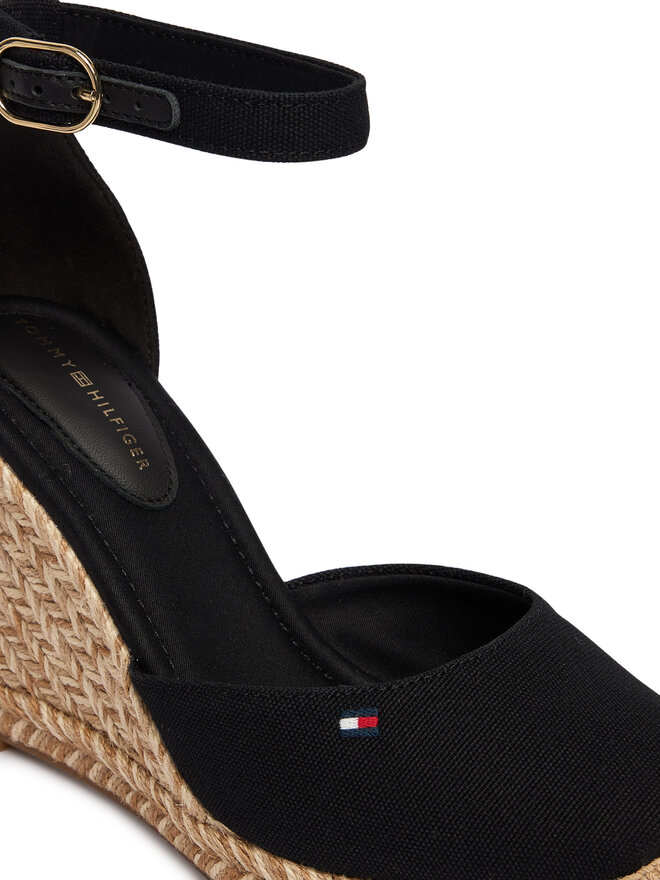 Tommy Hilfiger Espadrilles Tommy Hilfiger Flag High Wedge Espad Closed Toe FW0FW09225 Schwarz