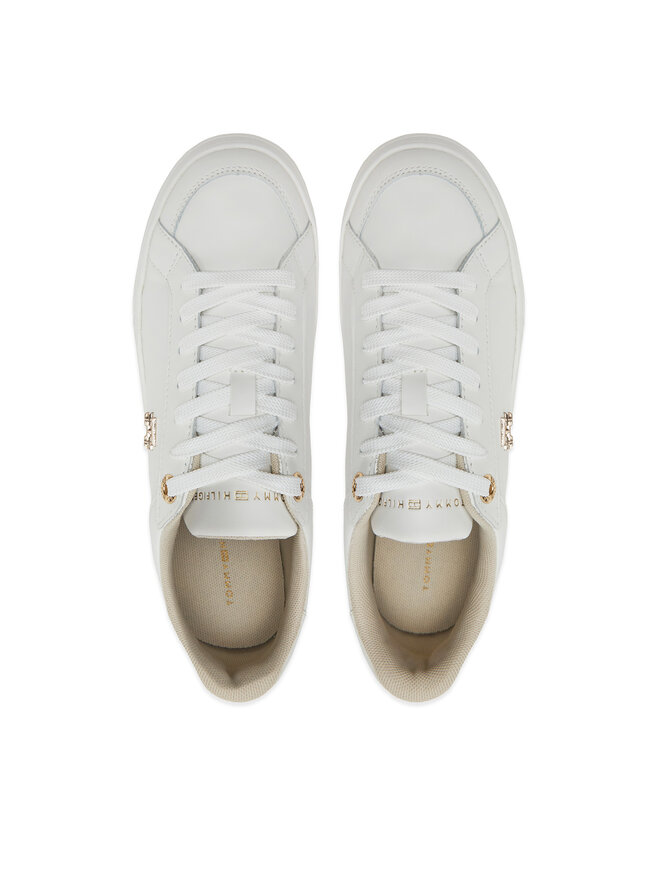 Tommy Hilfiger Sneakers Tommy Hilfiger Th Platform Sneaker Lthr FW0FW08209 Écru