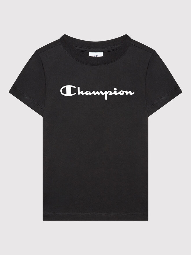 Champion Champion T-Shirt Contrast Script Logo 404541 Μαύρο Regular Fit