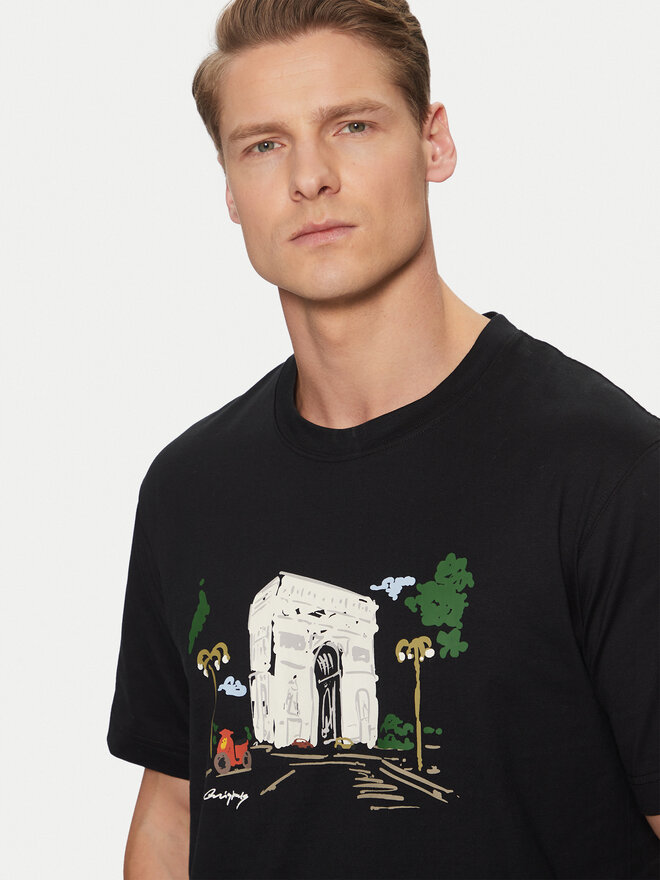Jack&Jones Jack&Jones Marškinėliai Machester 12273549 Juoda Relaxed Fit