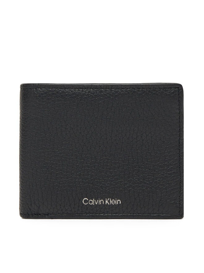 Calvin Klein Veľká pánska peňaženka Calvin Klein Ck Leather Billfold W Zip Coin LV04D1028G Čierna