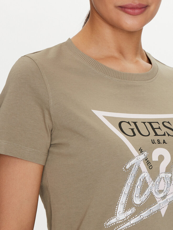 Guess Guess Camiseta Icon W4YI32 I3Z14 Verde Regular Fit