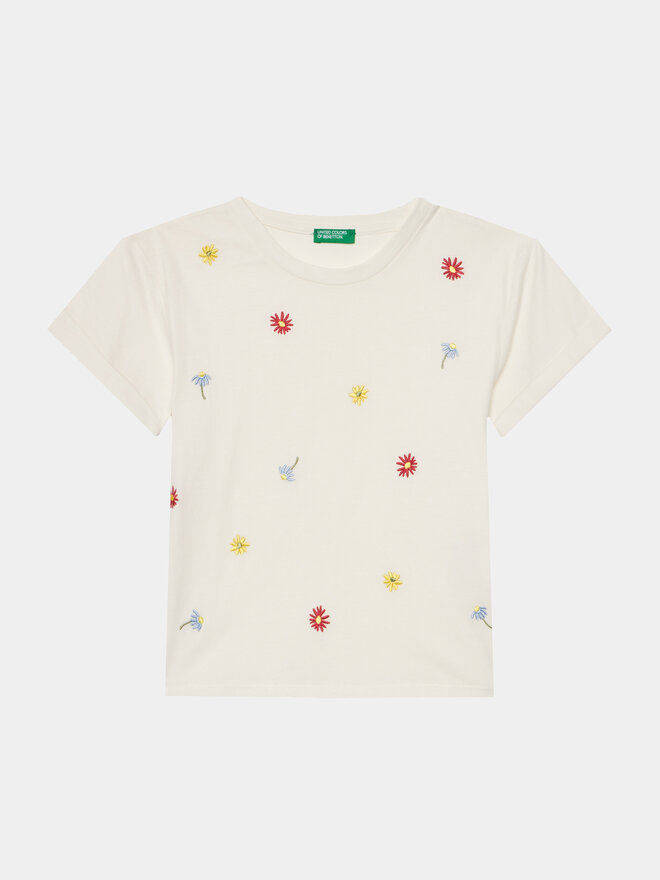 United Colors Of Benetton United Colors Of Benetton Marškinėliai 3096C10I3 Écru Regular Fit