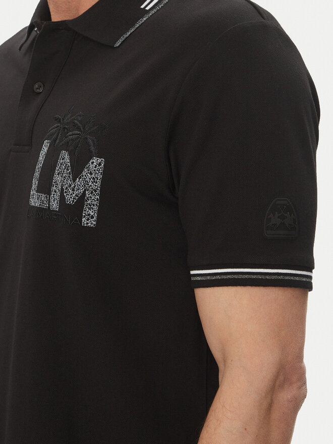 La Martina La Martina Поло Adrian MAP009 PK001 Чорний Regular Fit