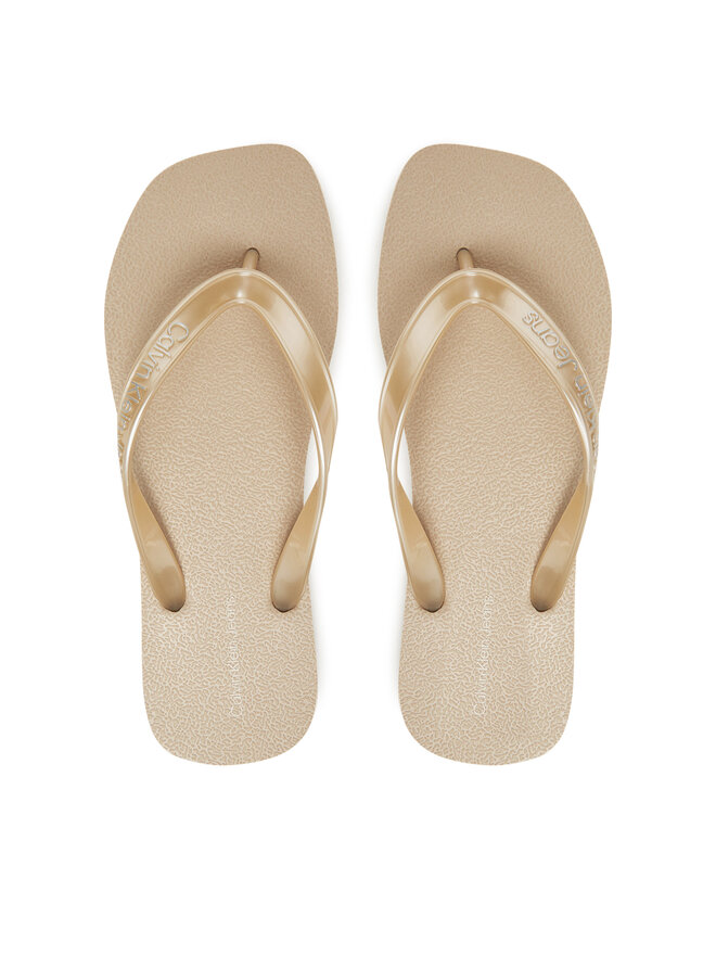 Calvin Klein Jeans Σαγιονάρες Calvin Klein Jeans Thong+ Tpu Metallic YW0YW01720 Μπεζ
