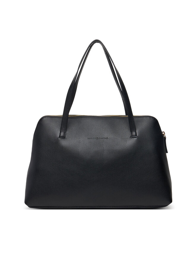 Tommy Hilfiger Handtasche Tommy Hilfiger Th Buckle Tote AW0AW19032 Schwarz