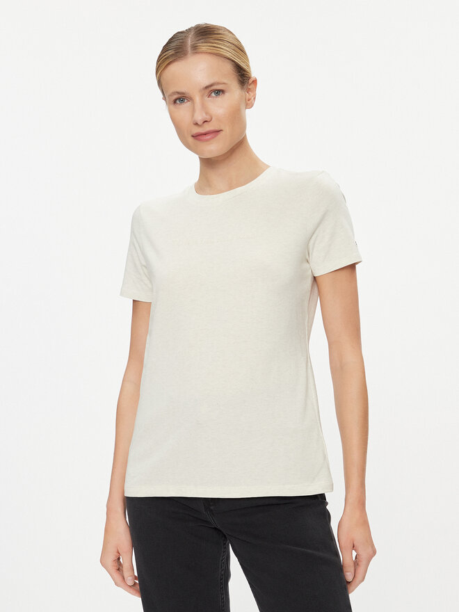 Tommy Hilfiger Tommy Hilfiger Camiseta Frosted WW0WW38813 Écru Regular Fit