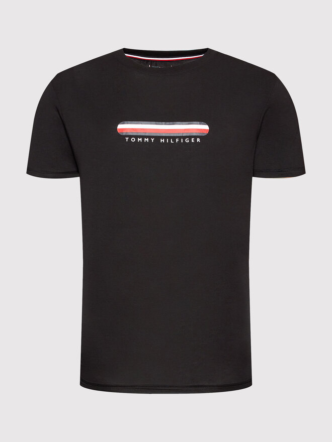 Tommy Hilfiger Tommy Hilfiger Marškinėliai Cn Ss UM0UM02348 Juoda Regular Fit