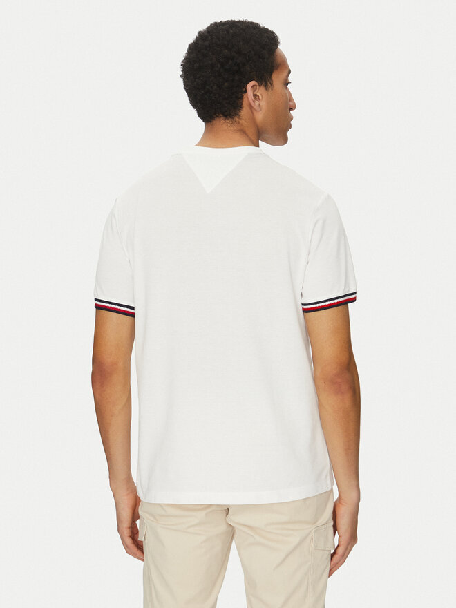 Tommy Hilfiger Tommy Hilfiger Camiseta Global Stripe MW0MW38630 Blanco Regular Fit