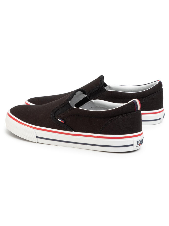 Tommy Jeans Sneakers aus Stoff Tommy Jeans Textile Slip On EM0EM00002 Schwarz