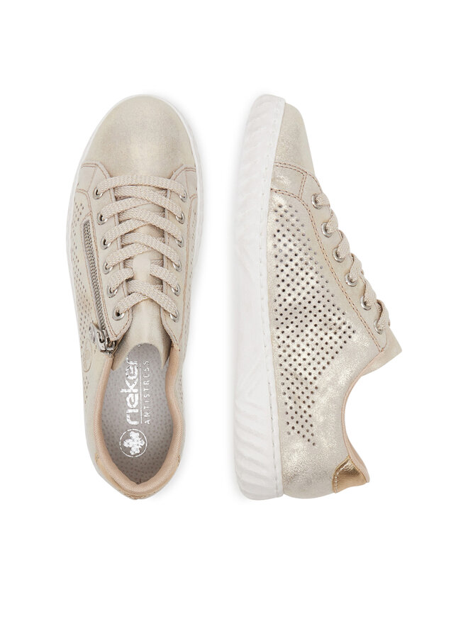 Rieker Sneakersy Rieker N0901-62 Złoty
