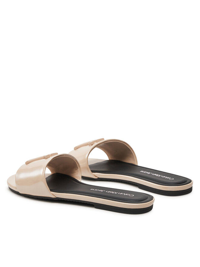 Calvin Klein Jeans Şlapi Calvin Klein Jeans Flat Sandal Slide Mg Met YW0YW01348 Bej