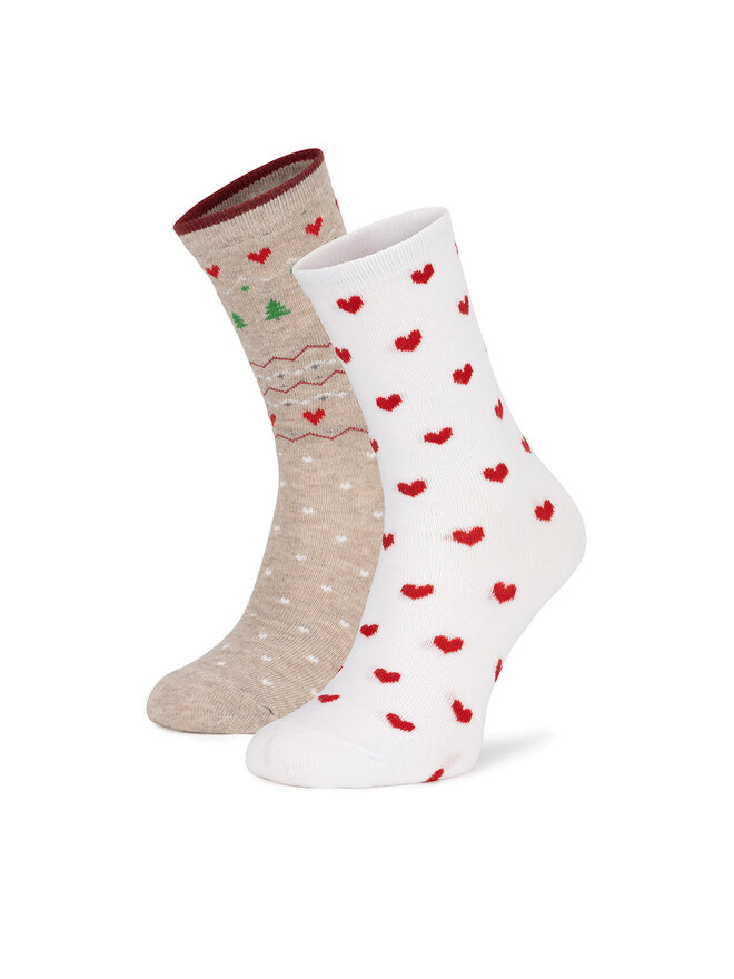 Jenny Fairy 2er-Set hohe Damensocken Jenny Fairy 4WB-004-AW24 (2-pack) Weiß