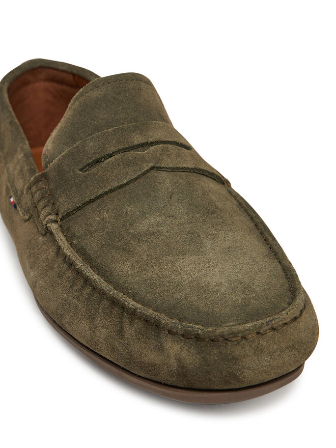 Tommy Hilfiger Мокасини Tommy Hilfiger Casual Hilfiger Suede Driver FM0FM04998 Зелений