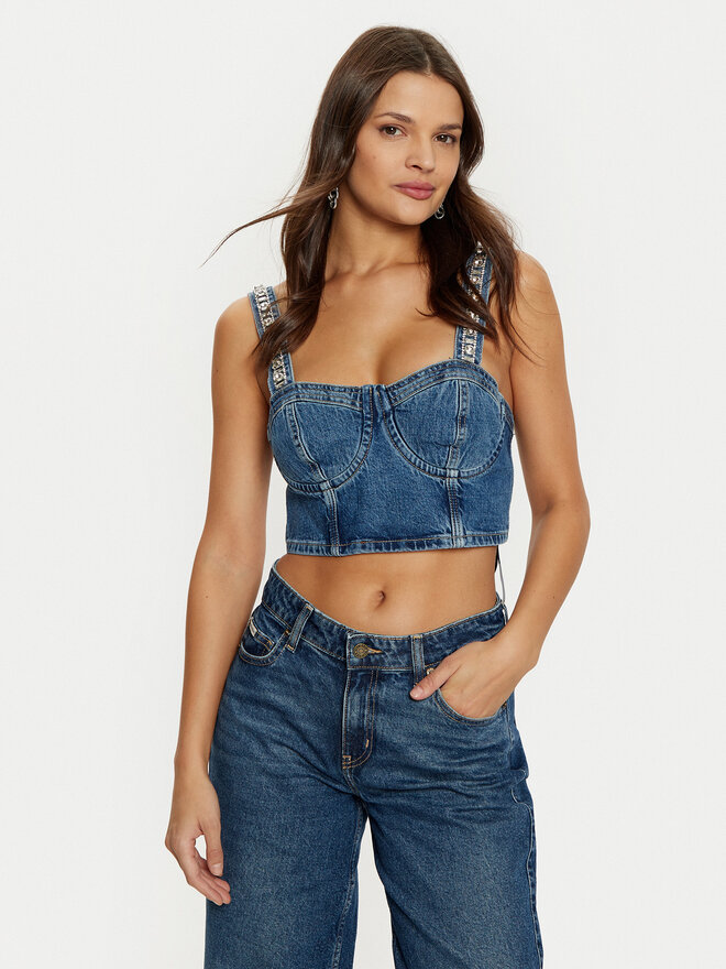 Guess Guess Felső W5RH03 D5ACC Sötétkék Slim Fit